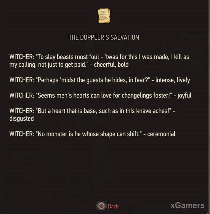 Si vous oubliez votre texte, voici les répliques de Geralt