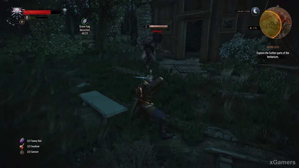 Combat entre Geralt et le loup-garou