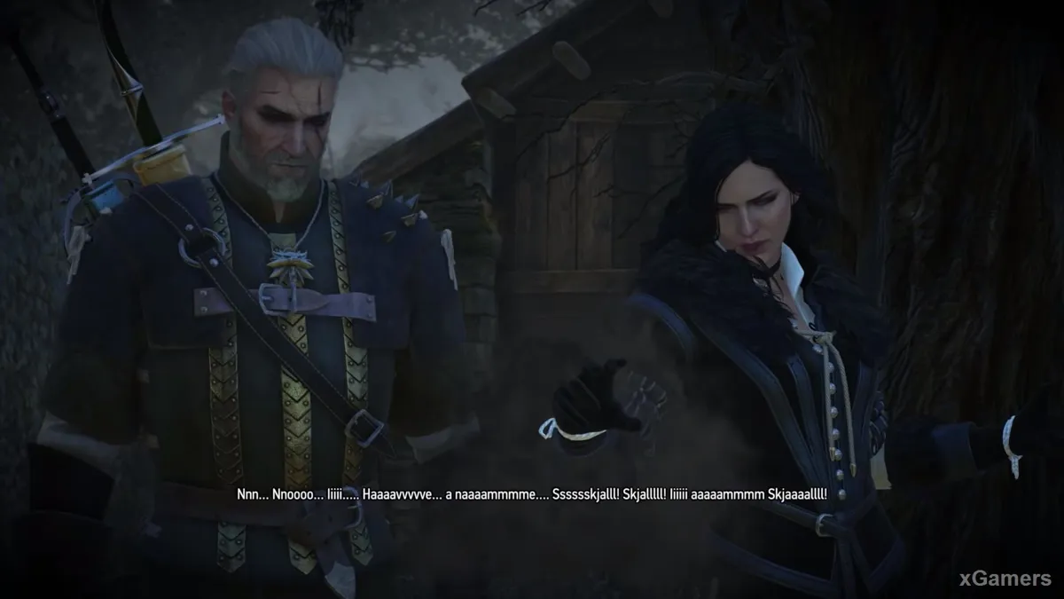 Geralt et Yennefer écoutent les souvenirs de Skjall