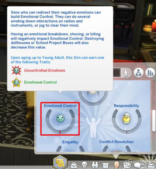 5. Maîtrise des émotions : les Sims capables de canaliser leurs émotions négatives développent cette qualité