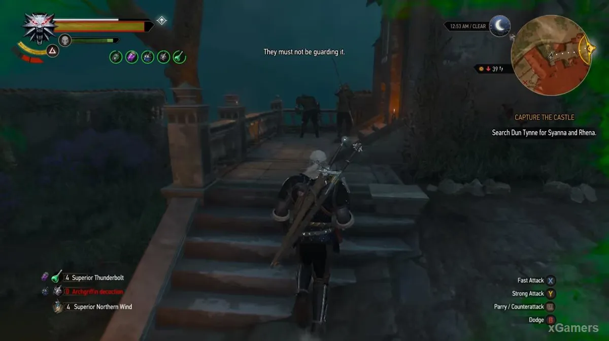 Geralt dans la quête La Prise du château