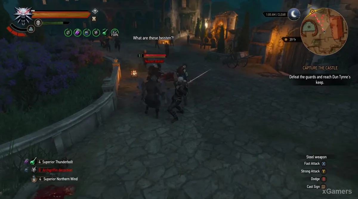Geralt ne peut que suivre et observer en silence les vampires en action