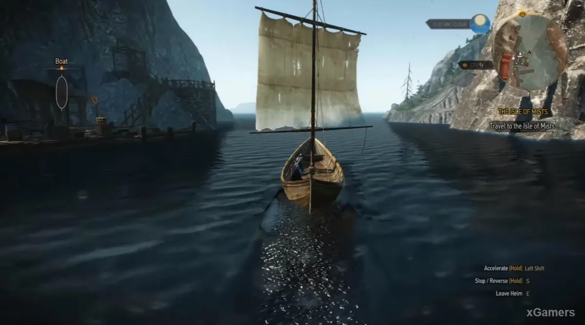 Début de la recherche de L'Île aux Brumes depuis Skellige