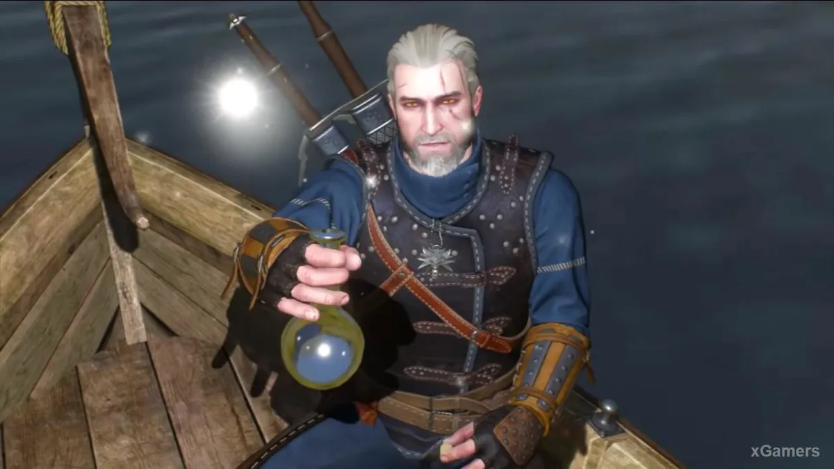 Geralt libère une luciole/lumière qui indique le chemin vers L'Île aux Brumes