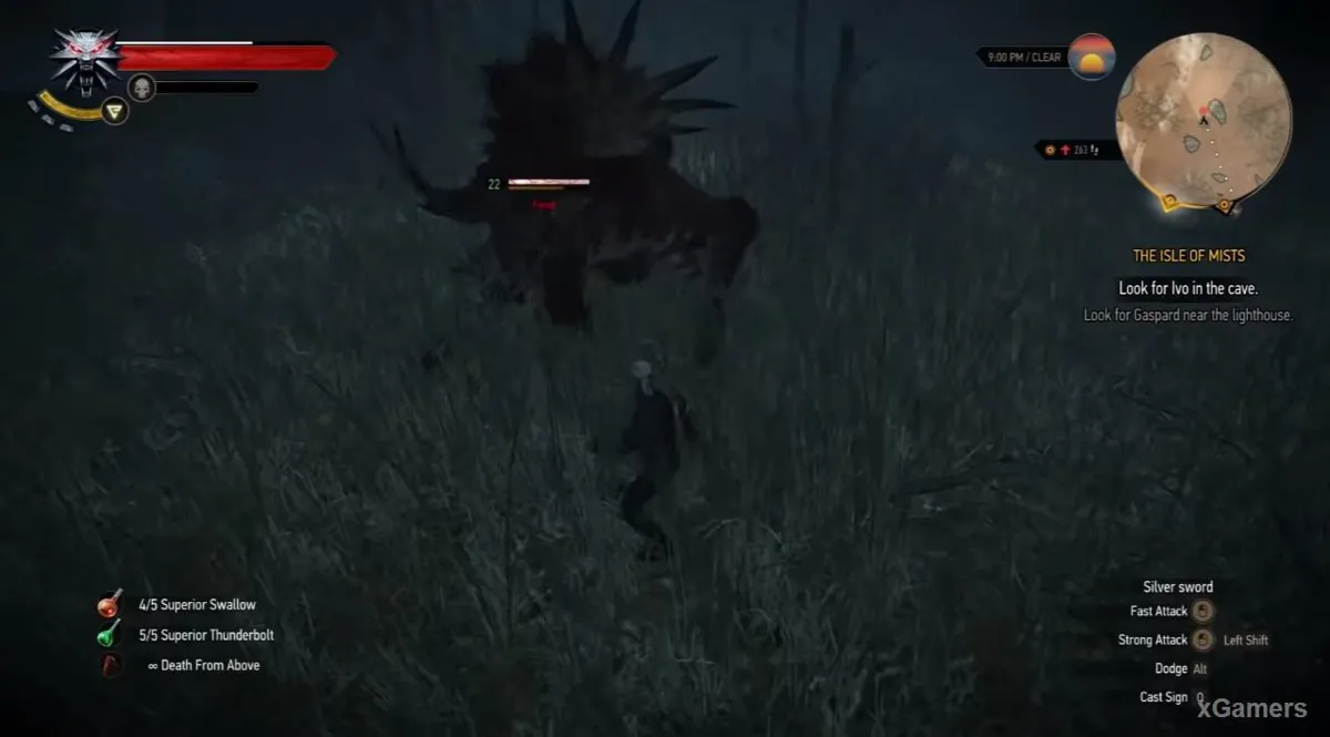 Geralt découvre que Ferenc est mort, tué par les griffes d'un Fiend de niveau 22