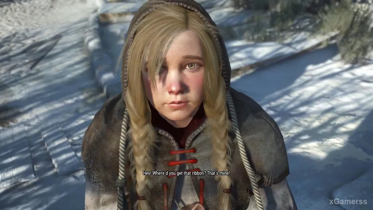 Racheter ou gagner au Gwent le ruban magique auprès de la Petite Fille aux allumettes