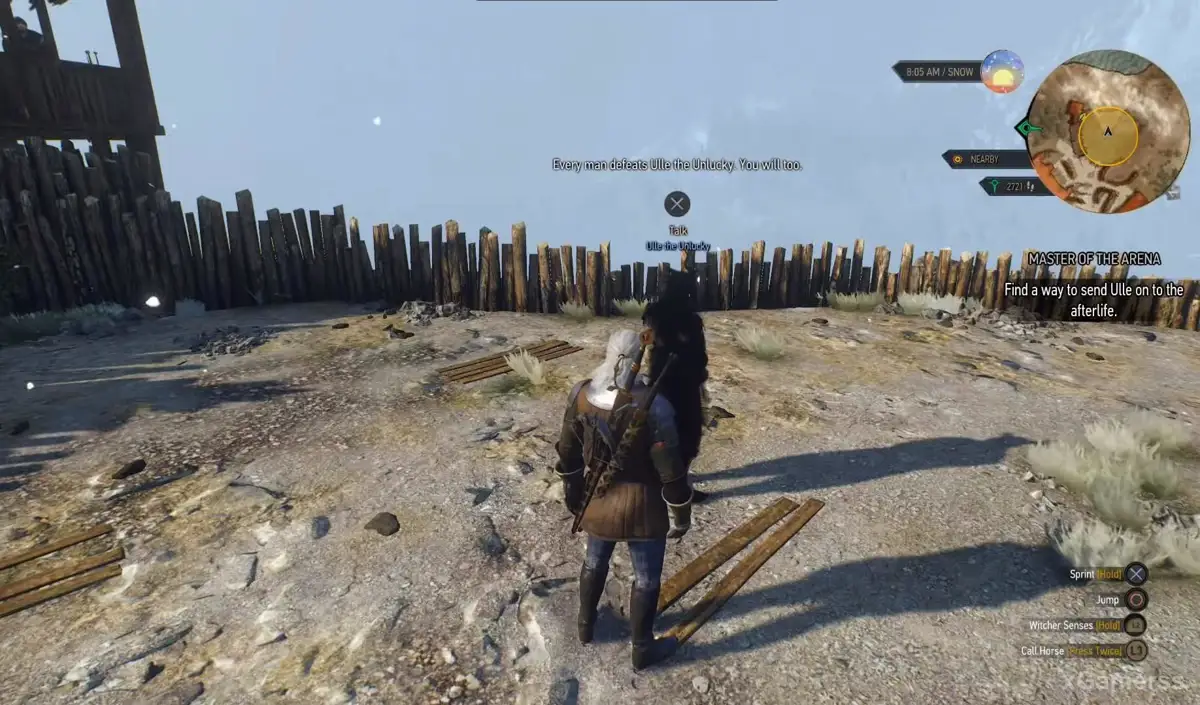 Geralt accepte de se rendre à l'arène pour rencontrer Ulle le Malchanceux