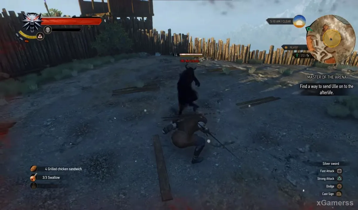 Geralt doit perdre contre le fantôme pour poursuivre la quête