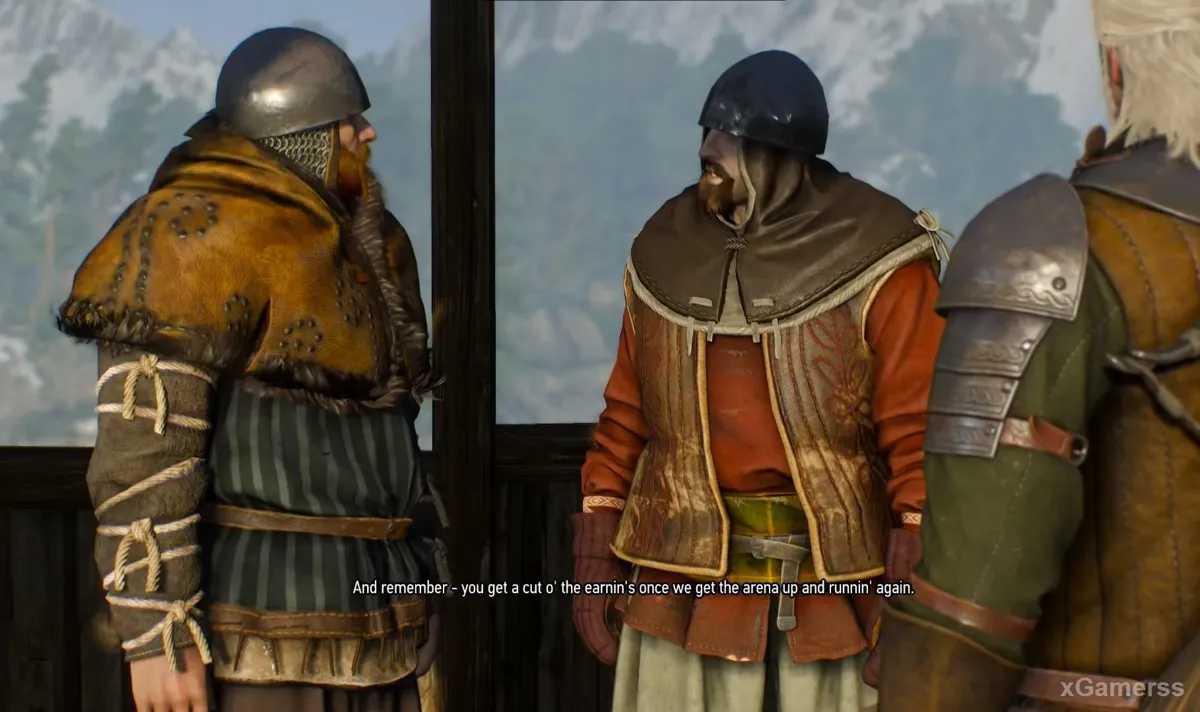 Geralt reçoit sa récompense à la fin de la quête Maître de l'arène