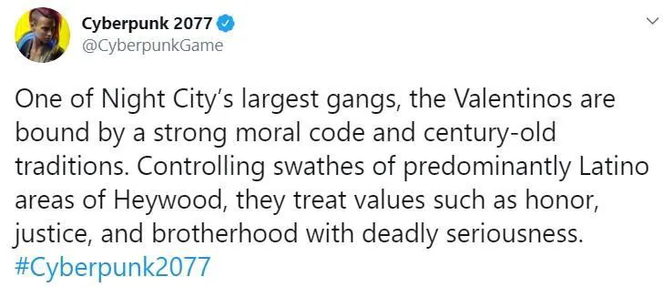 Le gang Valentinos dans Cyberpunk 2077