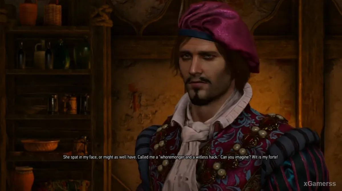 Geralt trouve Jaskier et Priscilla en pleine dispute