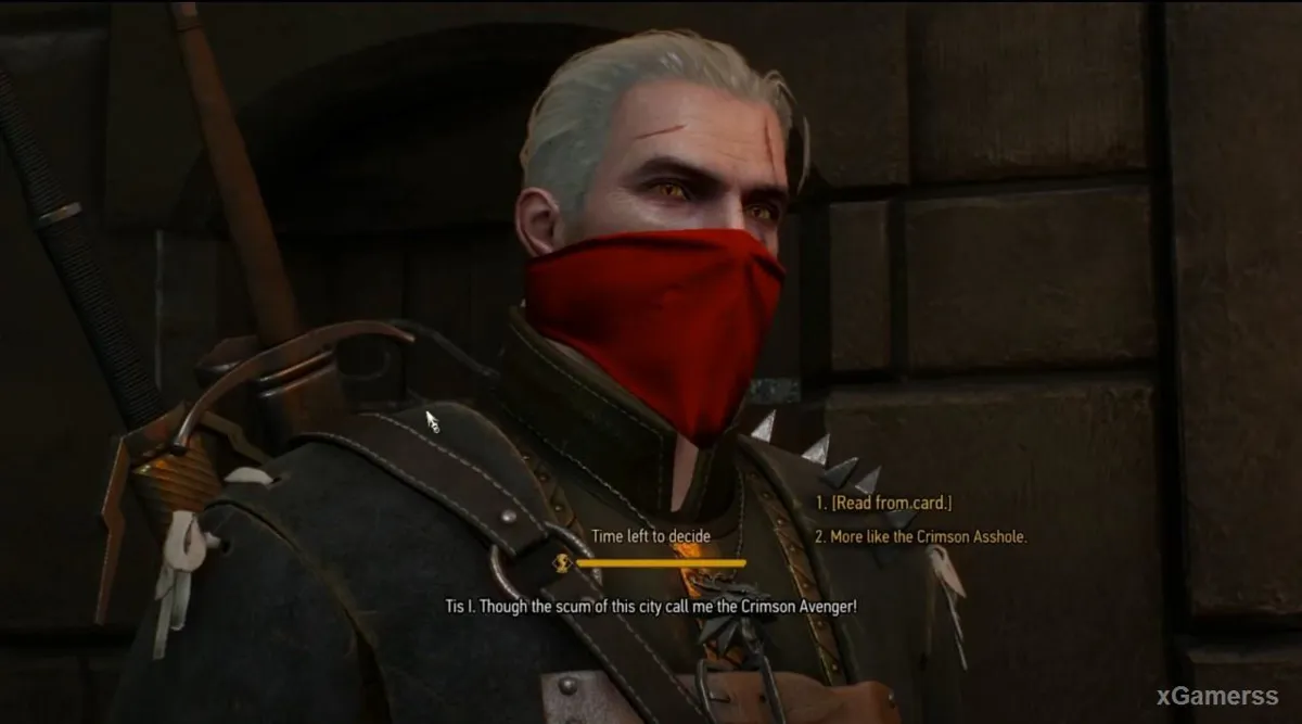 Geralt doit choisir l'une des deux options