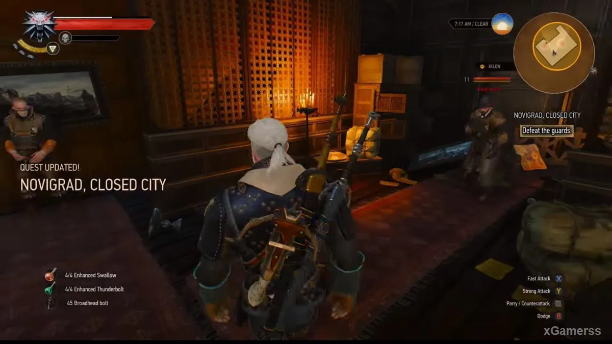 En allant chez Lussi, Geralt tombe sur deux chasseurs de niveau 12