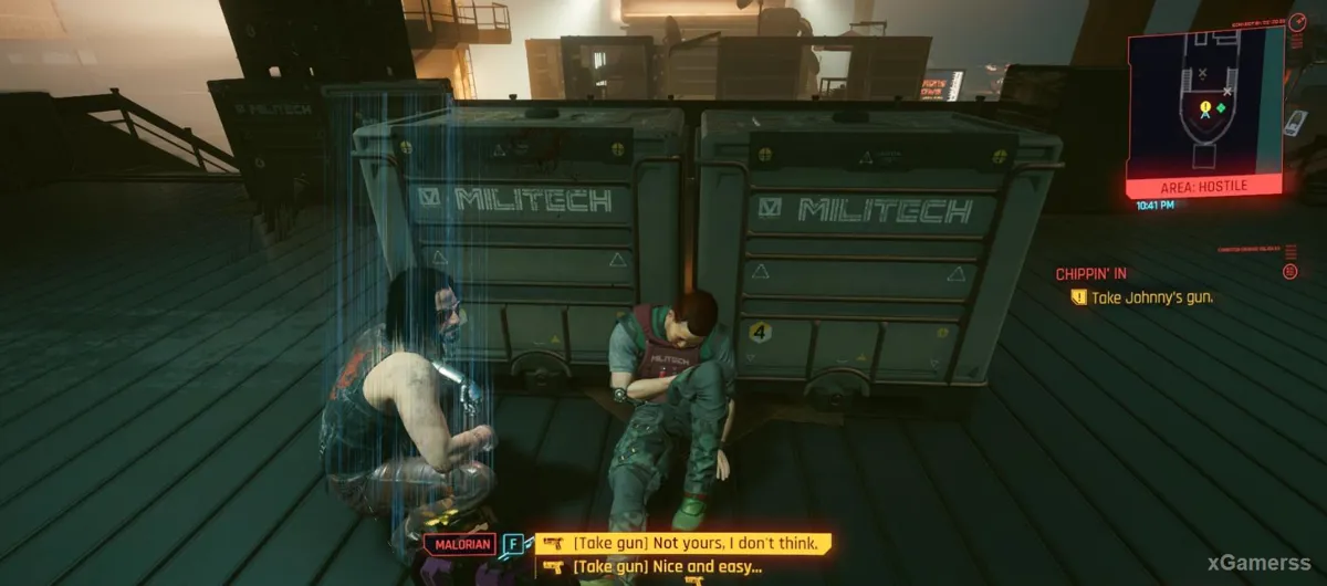 Dialogue avec Grayson pour obtenir les objets de Johnny Silverhand dans Cyberpunk 2077