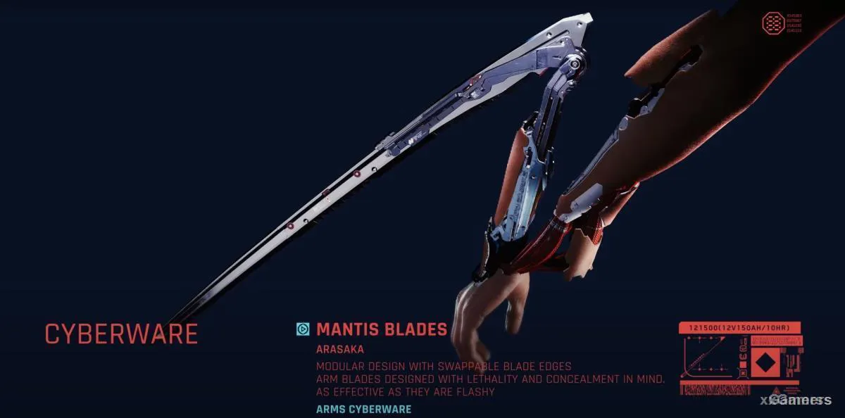Cyberpunk 2077 : Lames Mantis