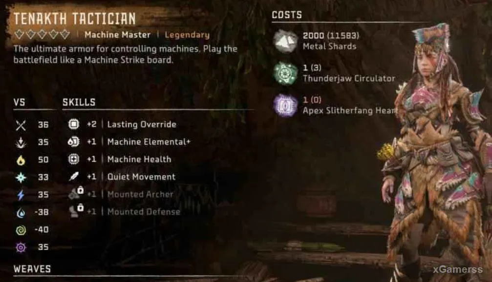 Les meilleures armures d'Horizon Forbidden West