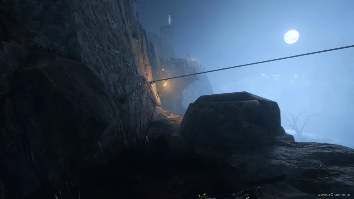 Les brutes du camp, cable de fixation a la roche
