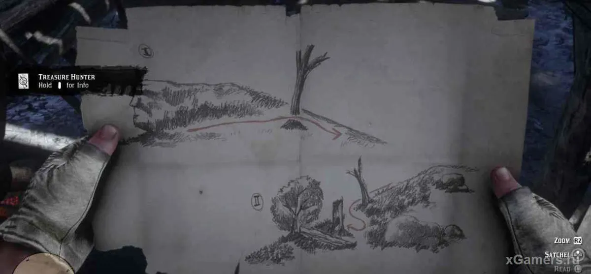 La carte au tresor dans RDR 2