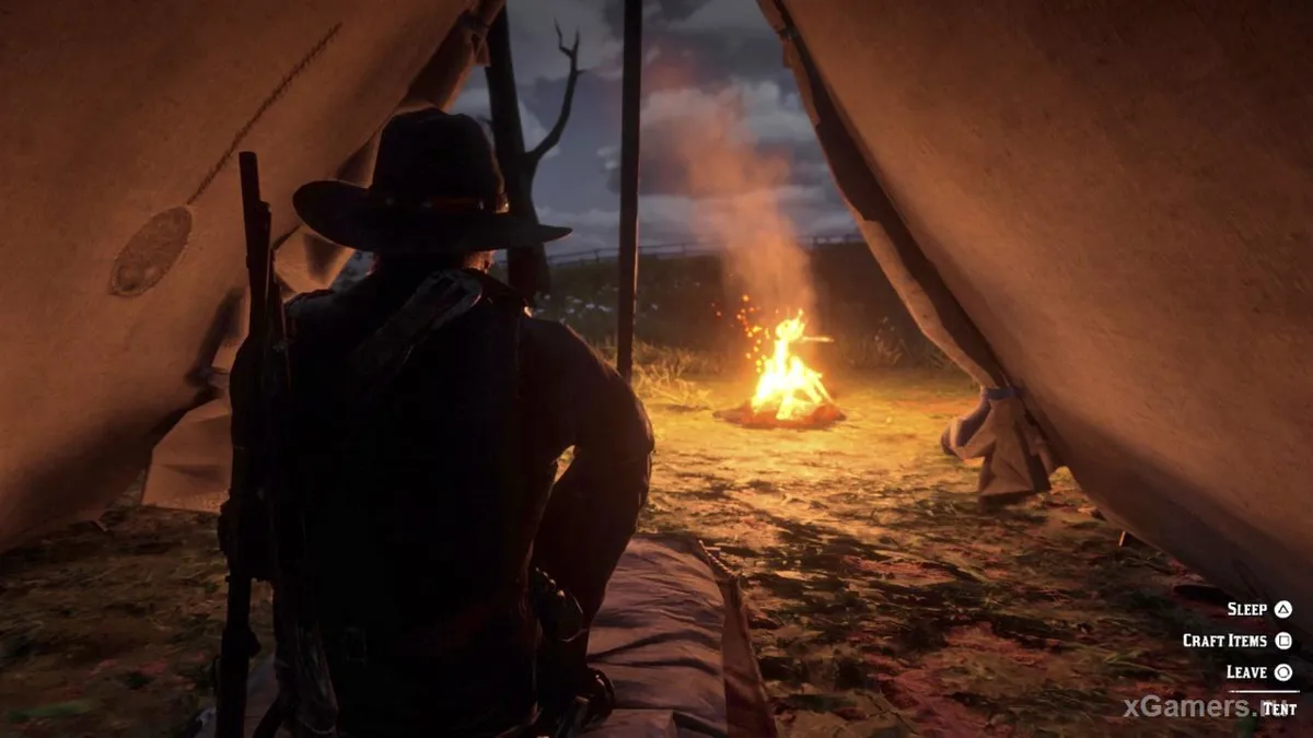 Camp dans le jeu Red Dead Redemption 2
